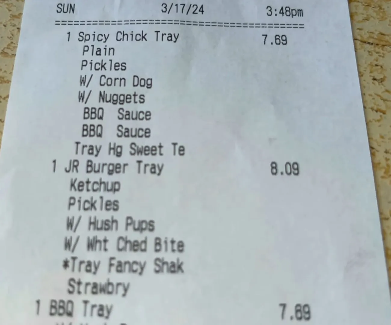 Cookout Menu Category