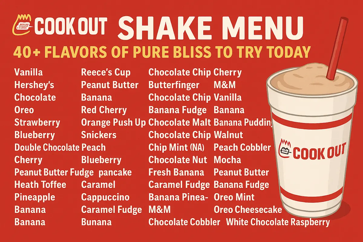 Cookout Shake manu