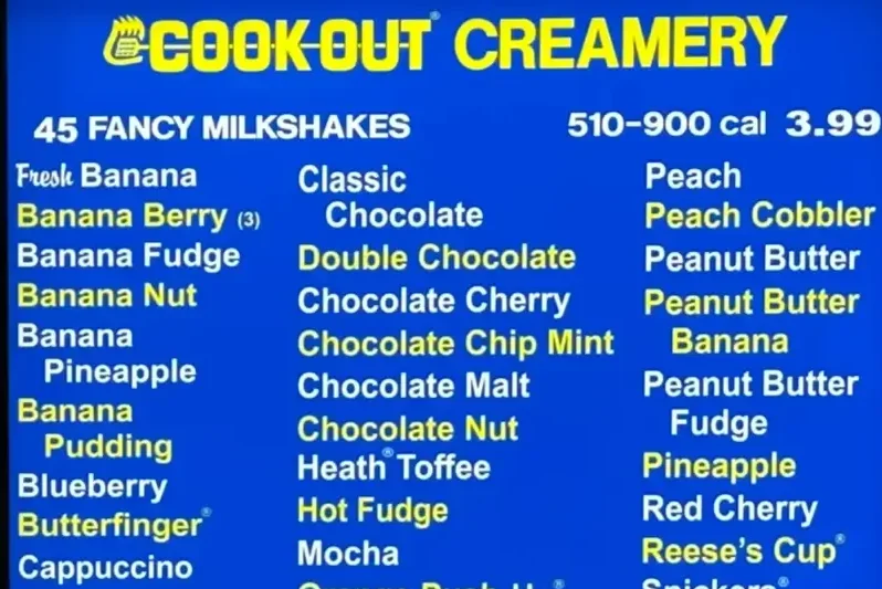 cookout milk shake
