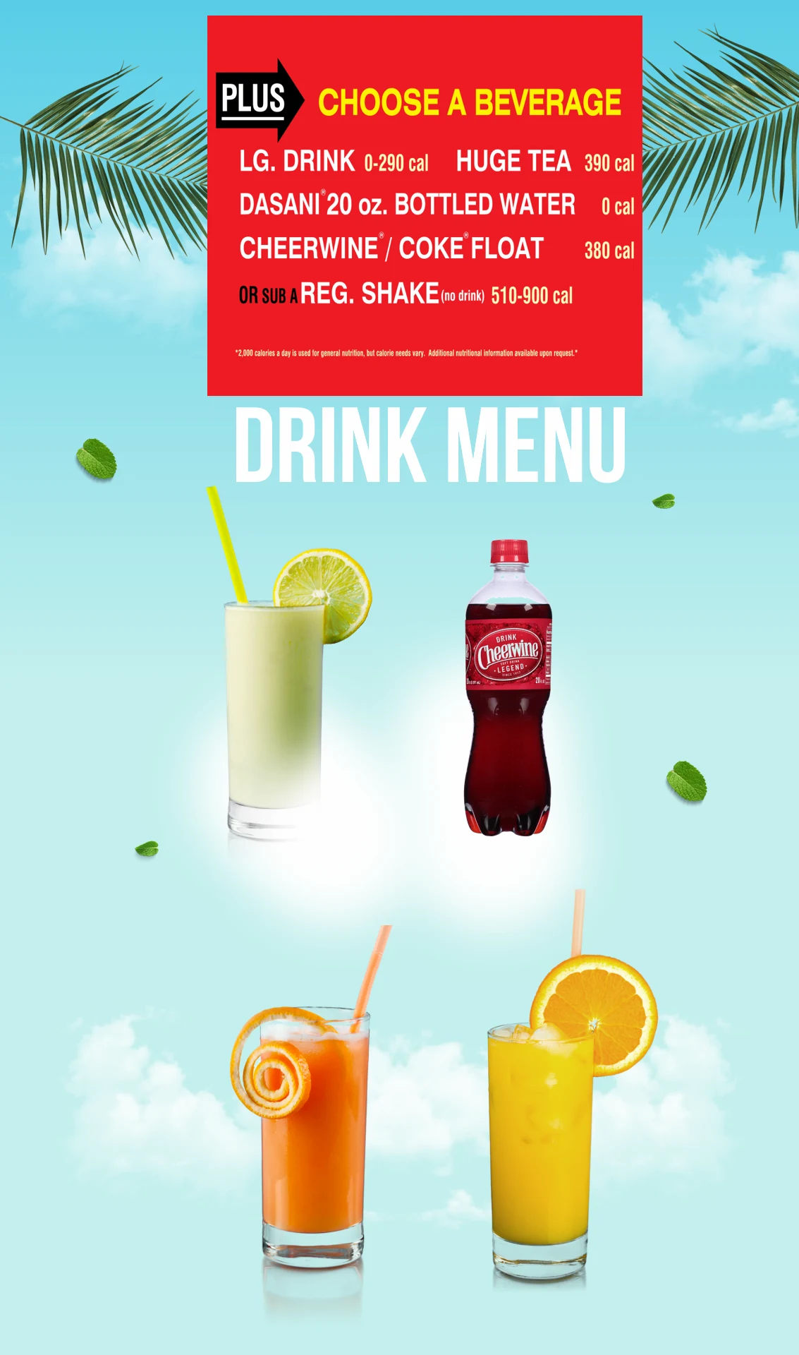 Cookout Drinks Menu with Photos