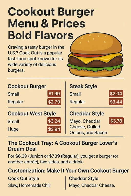 Cookout Burger Menu with photos 2025 24 Infographics Cookout Burger Menu