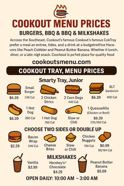 Infographics cookout Menu
